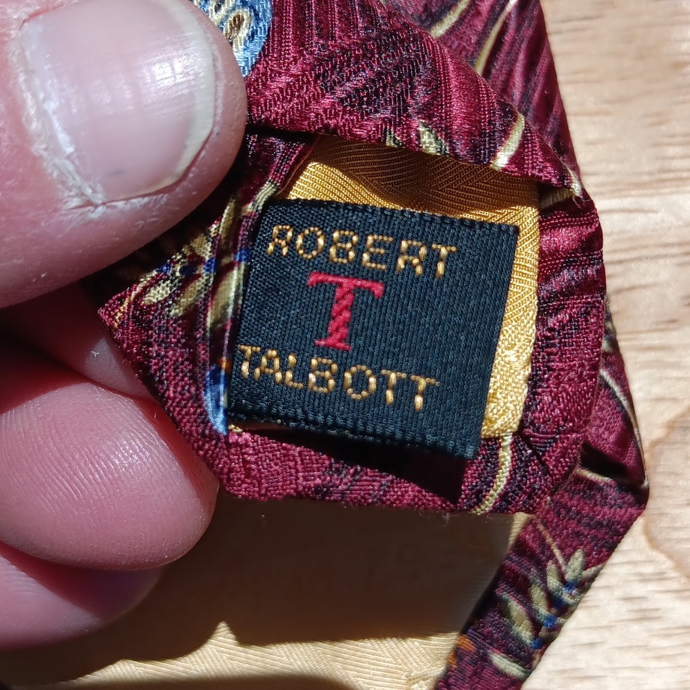 Robert Talbott Red And Blue Patterned *Print* Tie - image 5